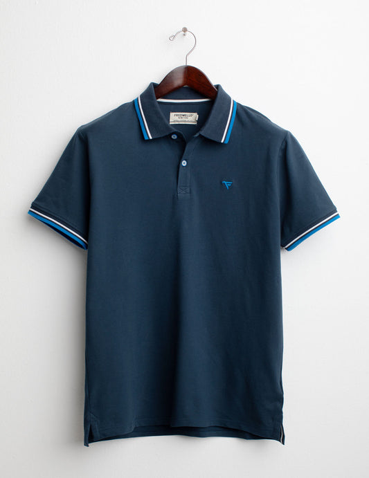 Short Sleeve Piquet Stretch Polo Shirt man blue fm25s01qu cc-a0601 Short Sleeve Piquet Stretch Polo Shirt
