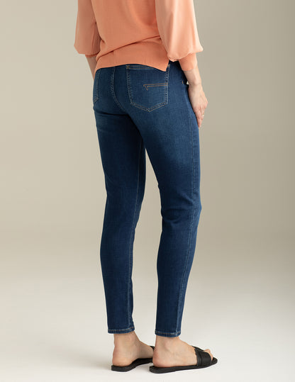 Pantalone 5 Tasche in Felpa Stretch Effetto Denim