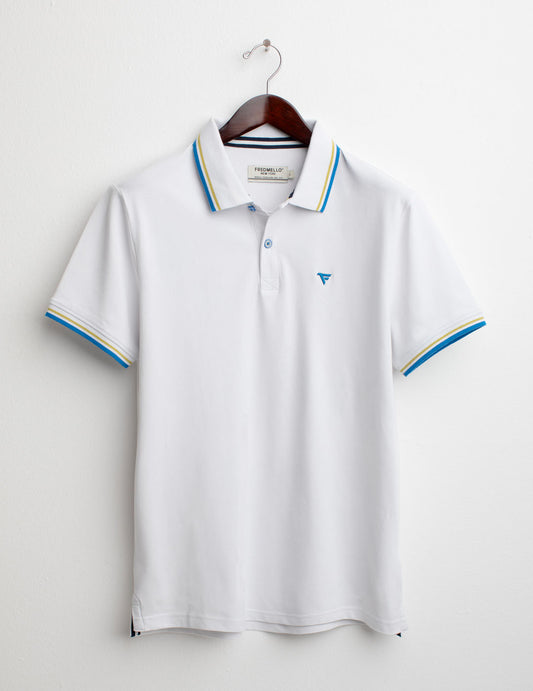 Short Sleeve Piquet Stretch Polo Shirt man white fm25s01qu cc-a0001 Short Sleeve Piquet Stretch Polo Shirt