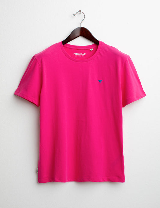 Jersey Short Sleeve Crew Neck T-shirt man fucsia fm25s01tg cc-a0408 Jersey Short Sleeve Crew Neck T-shirt