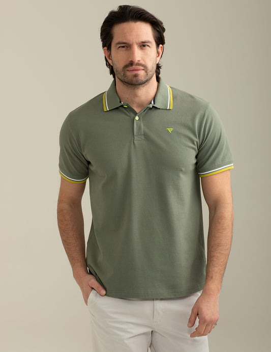 Short Sleeve Piquet Stretch Polo Shirt man sage fm25s01qu cc-a0811 Short Sleeve Piquet Stretch Polo Shirt