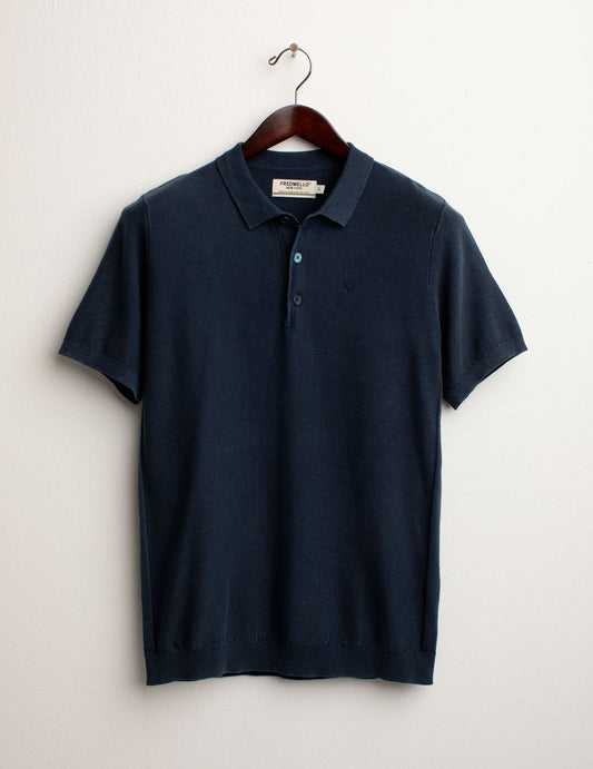 Piquet Stitch Knit Polo man blue fm25s08ma cc-a0601 Piquet Stitch Knit Polo