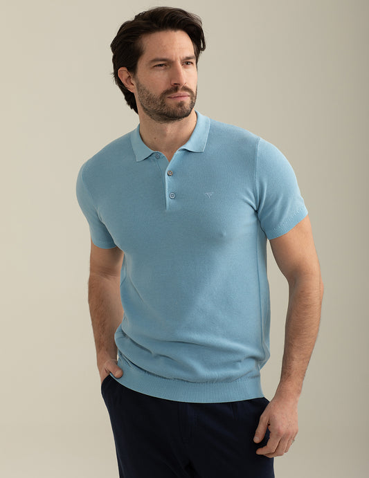 Piquet Stitch Knit Polo man light blue fm25s08ma cc-a1001 Piquet Stitch Knit Polo