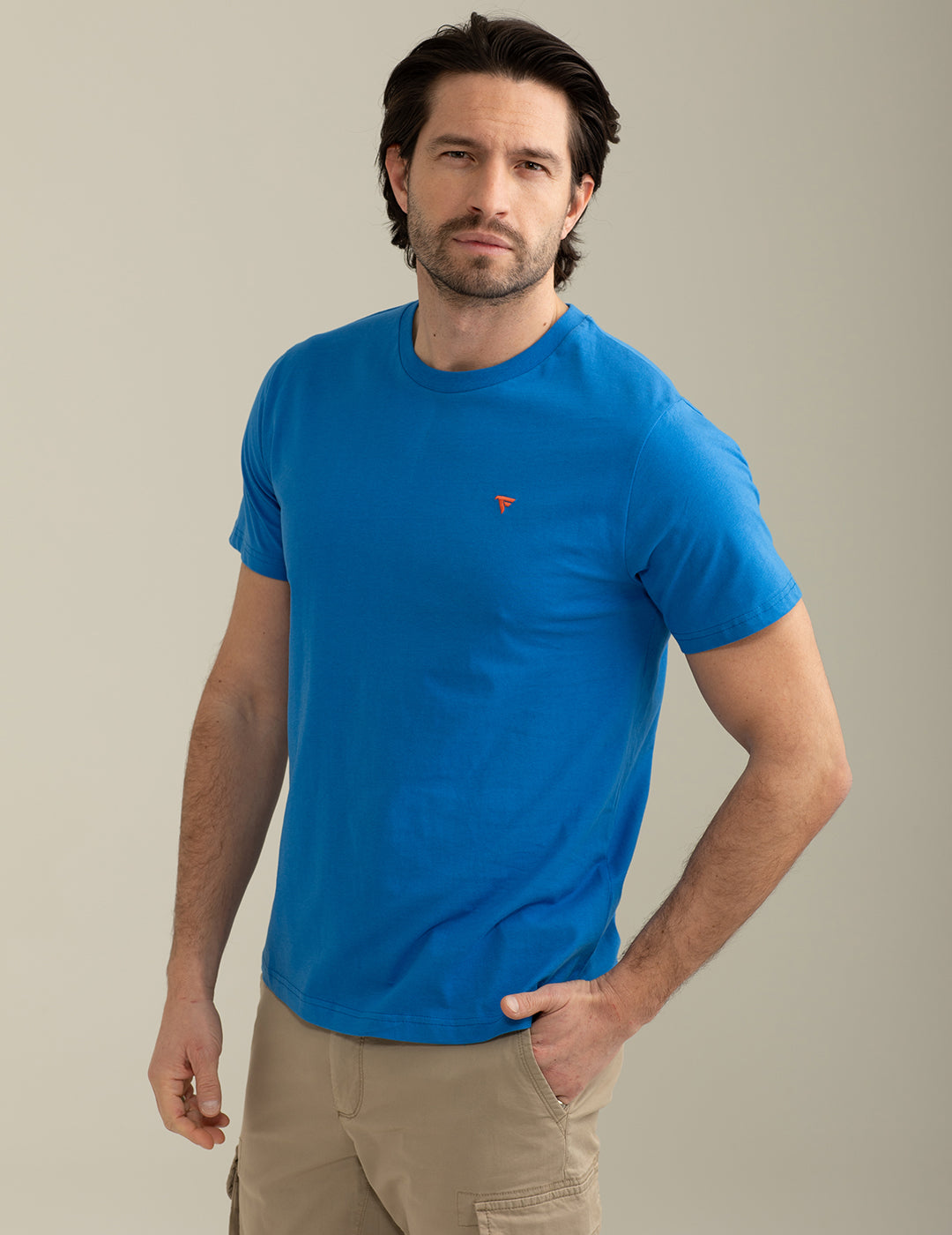 Jersey Short Sleeve Crew Neck T-shirt man bluette fm25s01tg cc-a0606 Jersey Short Sleeve Crew Neck T-shirt