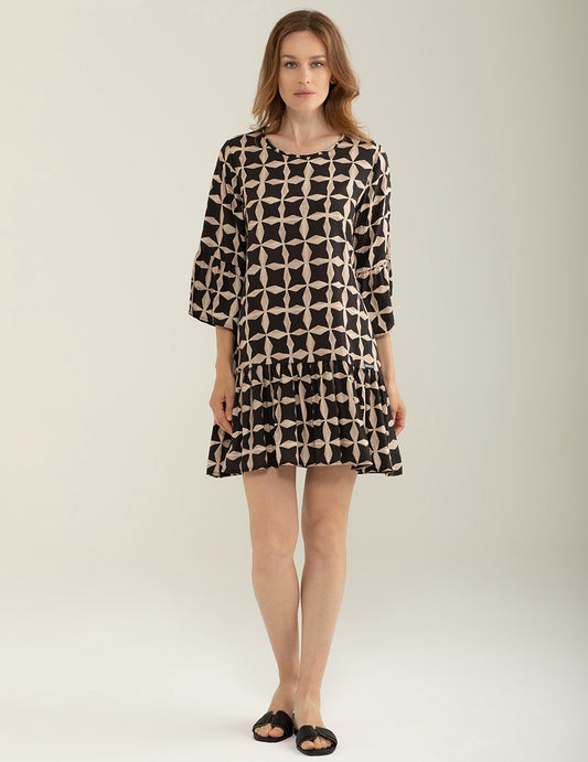 Abito Girocollo Manica 3/4 in Popeline donna beige fw25s07as cc-a0101 Abito Girocollo Manica 3/4 in Popeline