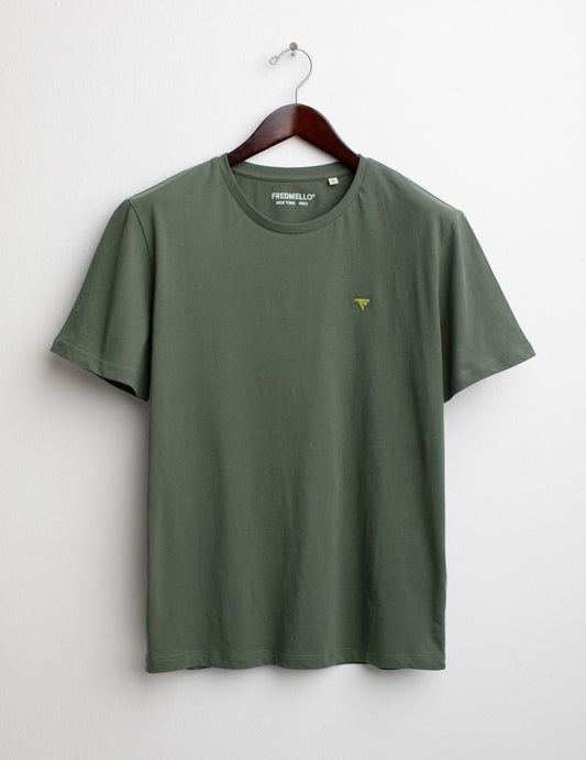 T-shirt Girocollo a Manica Corta in Jersey uomo sage fm25s01tg cc-a0811 T-shirt Girocollo a Manica Corta in Jersey