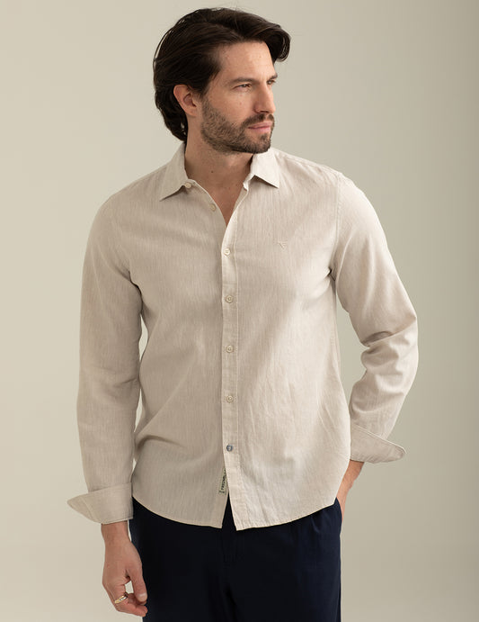 Mixed Linen Shirt man desert fm25s02cu cc-a0105 Mixed Linen Shirt