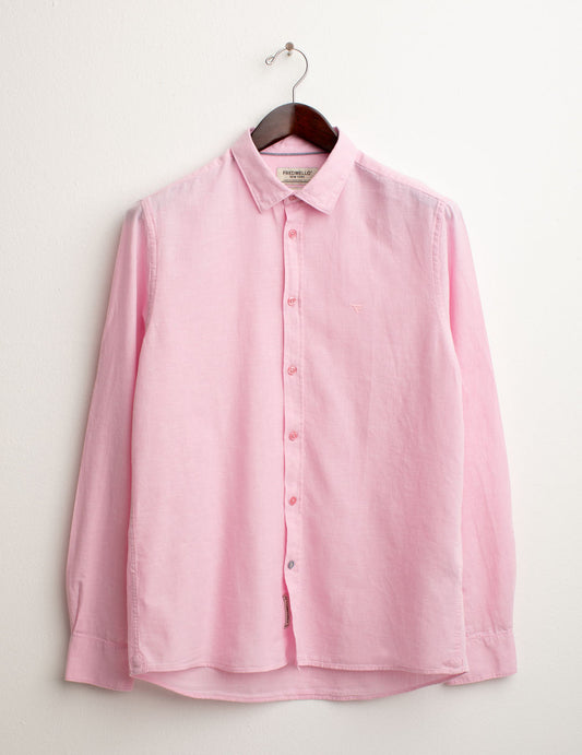 Mixed Linen Shirt man pink fm25s02cu cc-a0406 Mixed Linen Shirt