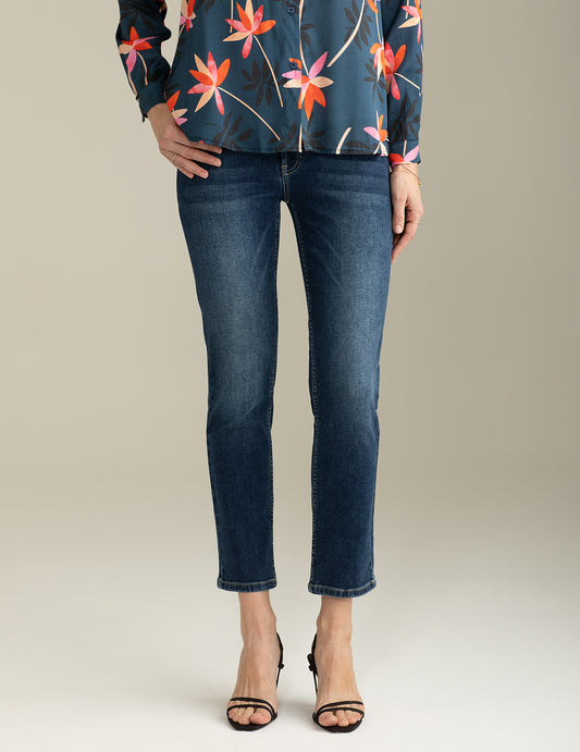 Pantalone 5 Tasche in Denim Stretch donna middle blue fw25s10pd cc-a1101 Pantalone 5 Tasche in Denim Stretch