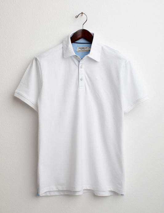 Short Sleeve Piquet Stretch Polo Shirt man white fm25s08qu cc-a0001 Short Sleeve Piquet Stretch Polo Shirt