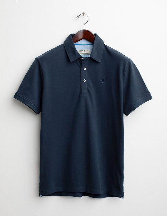 Polo a Manica Corta in Piquet Stretch uomo blue fm25s08qu cc-a0601 Polo a Manica Corta in Piquet Stretch