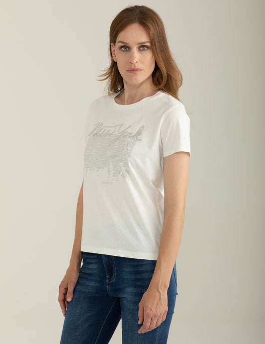 ALT03T-shirt Girocollo a Manica Corta donna off white fw25s10tg cc-a0002 T-shirt Girocollo a Manica Corta