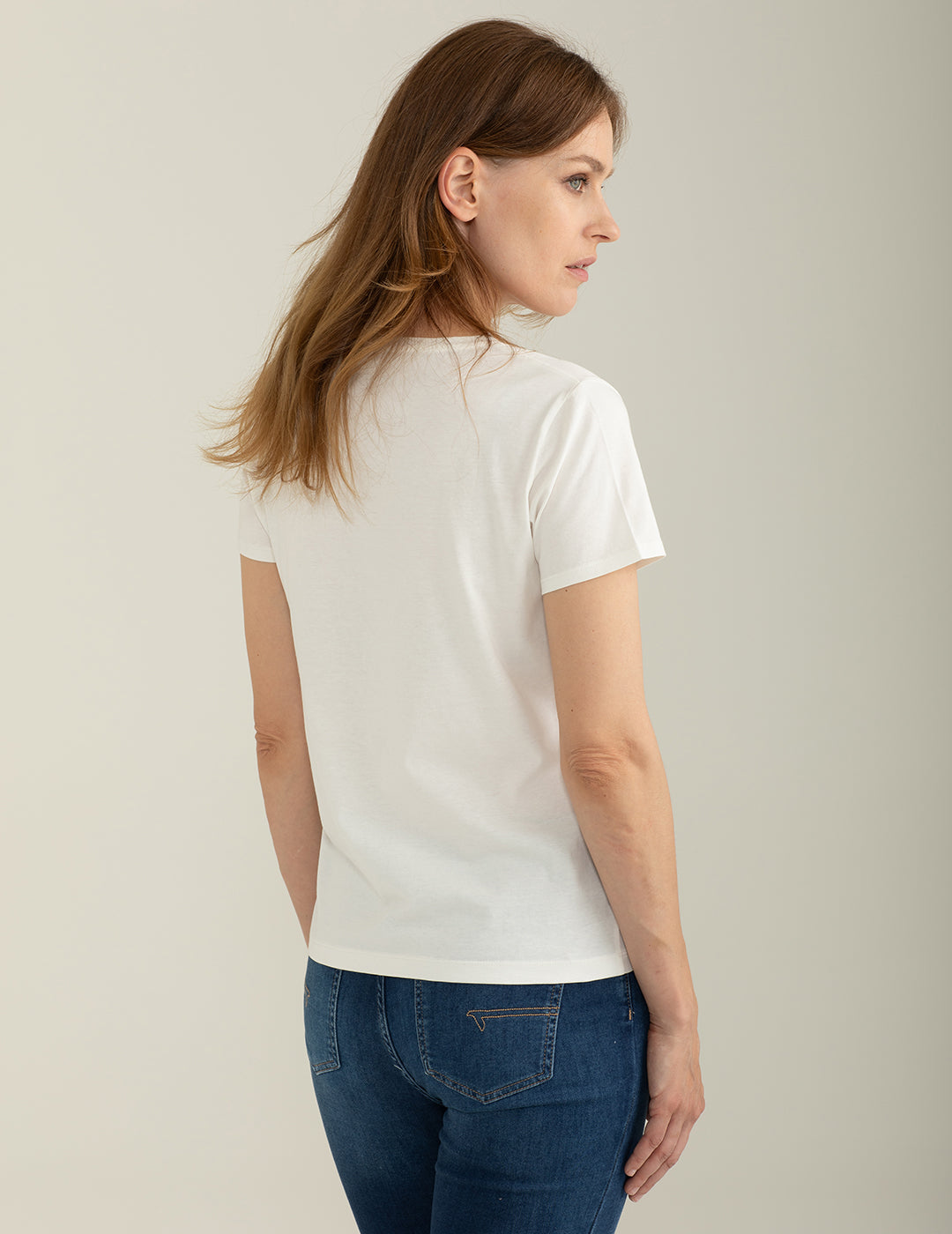 T-shirt Girocollo a Manica Corta donna off white fw25s10tg cc-a0002 T-shirt Girocollo a Manica Corta