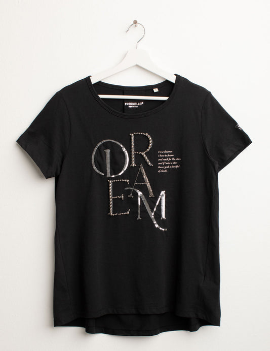 T-shirt Girocollo a Manica Corta donna black fw25s09tg cc-a0951 T-shirt Girocollo a Manica Corta