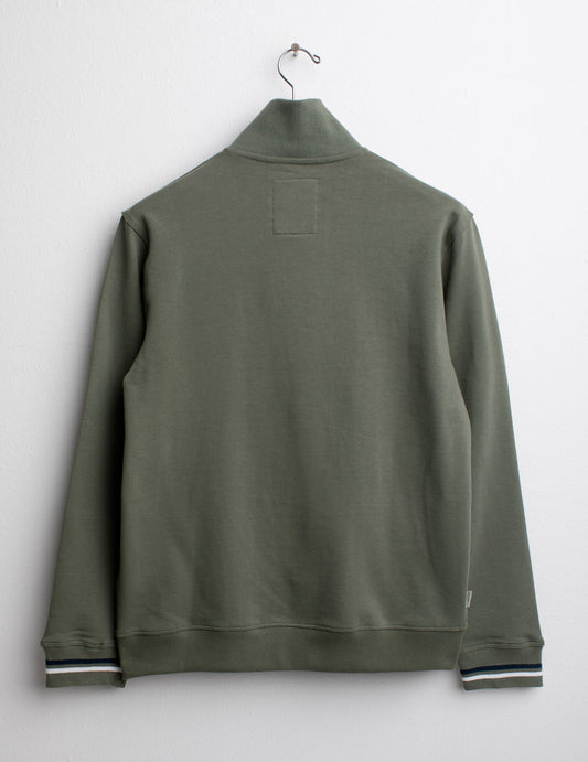 ALT03Full zipper sweatshirt with stand-up collar man sage fm25s03fz cc-a0811 Full zipper sweatshirt with stand-up collar