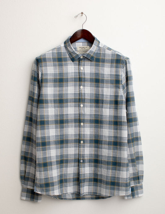 Dye Check Shirt man sage fm25s09ct cc-a0811 Dye Check Shirt