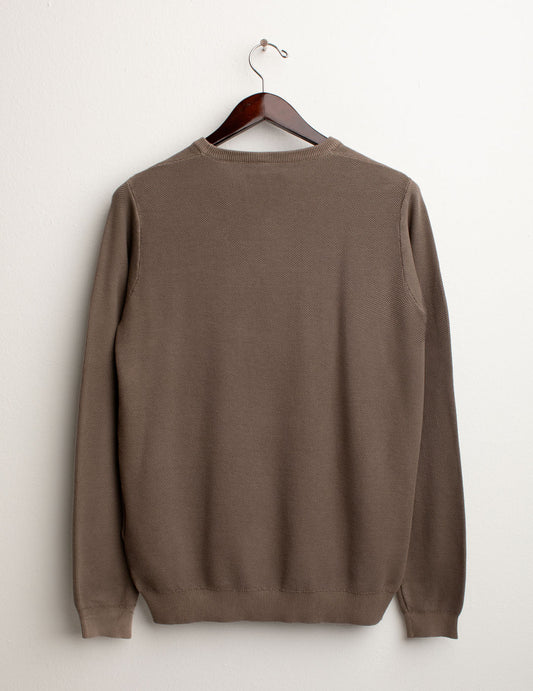 ALT03Piquet Stitch Crew Neck Sweater man taupe fm25s03mg cc-a0114 Piquet Stitch Crew Neck Sweater