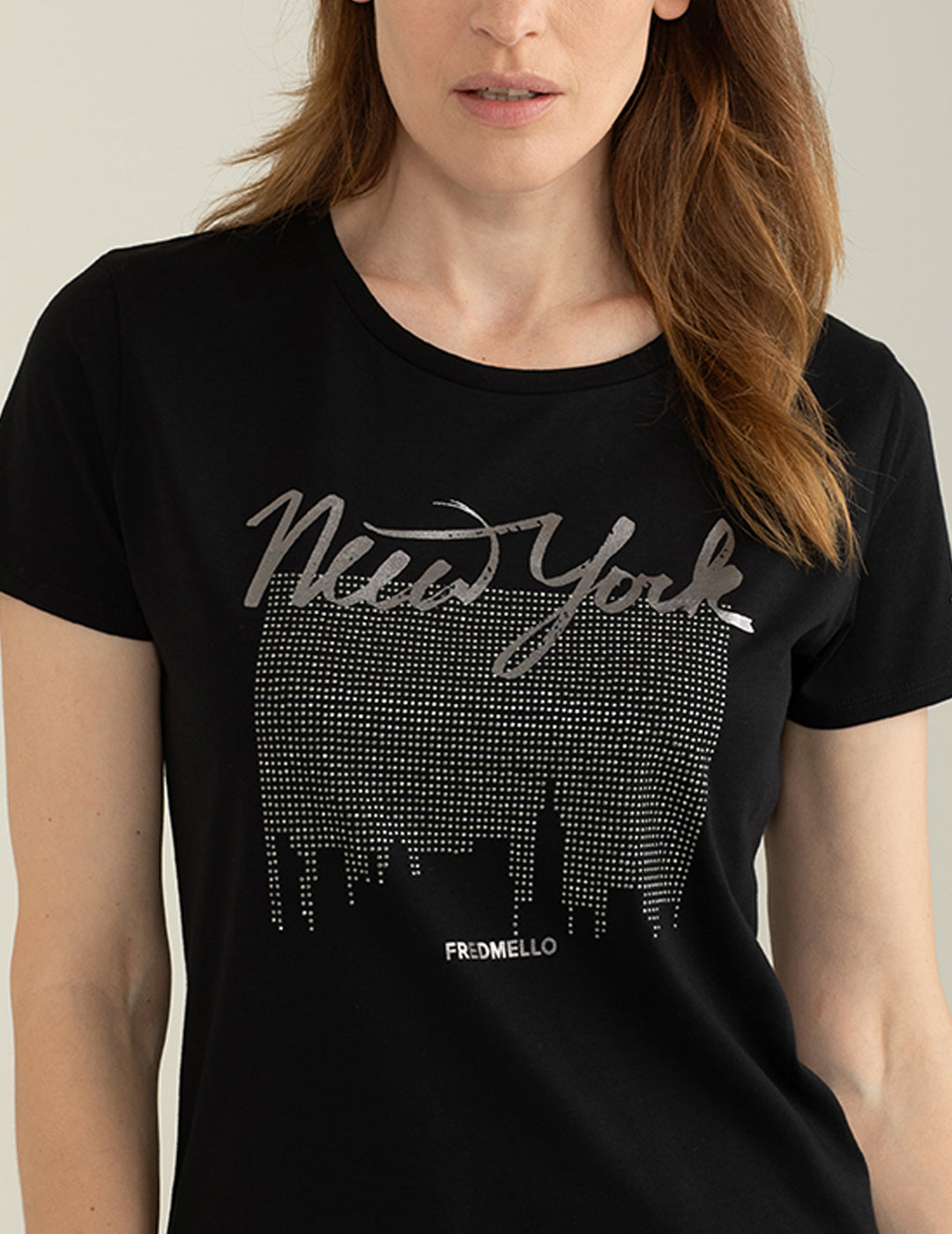 T-shirt Girocollo a Manica Corta donna black fw25s10tg cc-a0951 T-shirt Girocollo a Manica Corta