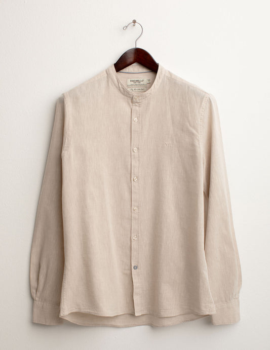 Korean Linen Blend Shirt man desert fm25s03cu cc-a0105 Korean Linen Blend Shirt