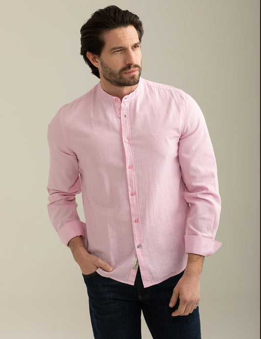 Korean Linen Blend Shirt man pink fm25s03cu cc-a0406 Korean Linen Blend Shirt