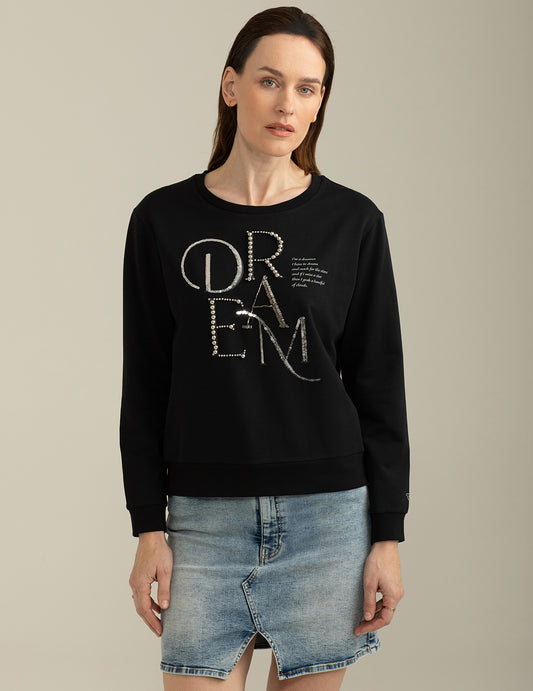 Stretch Sweatshirt crew-neck long sleeve woman black fw25s10fg cc-a0951 Stretch Sweatshirt crew-neck long sleeve