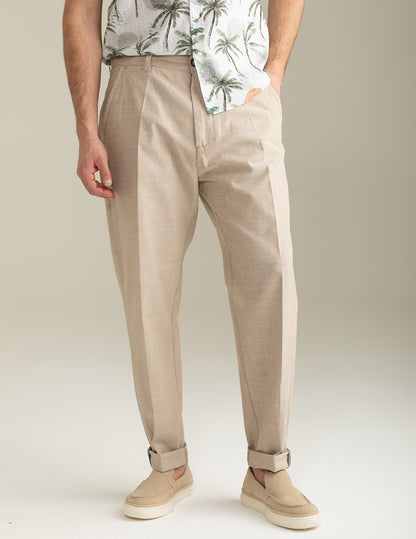 Pantalone Chino in Canvas Tintofilo Fiammato