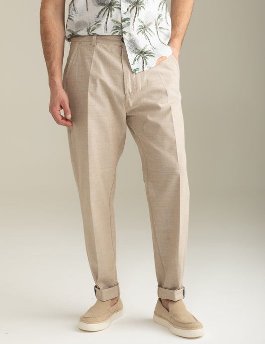 Pantalone Chino in Canvas Tintofilo Fiammato uomo sand fm25s10pt cc-a0110 Pantalone Chino in Canvas Tintofilo Fiammato
