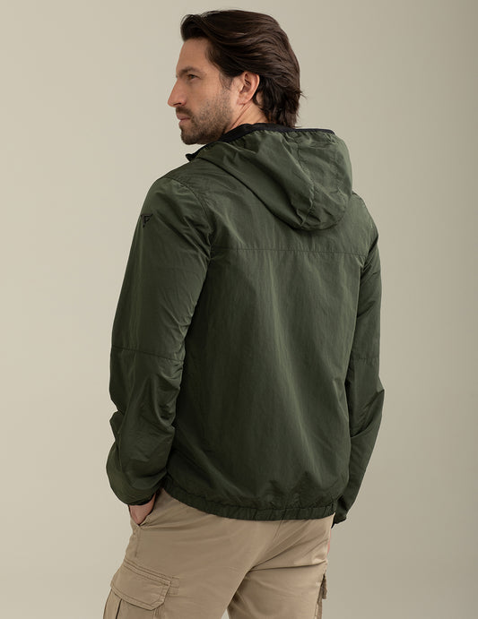 ALT03Giacca a Vento con Cappuccio uomo army fm25s02ku cc-a0804 Giacca a Vento con Cappuccio