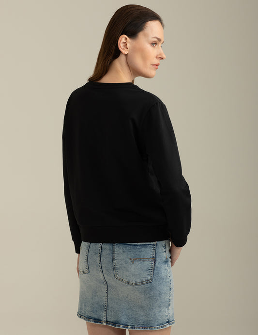 ALT03Stretch Sweatshirt crew-neck long sleeve woman black fw25s10fg cc-a0951 Stretch Sweatshirt crew-neck long sleeve