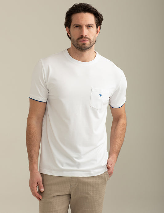 Stretch Technical Piquet Short Sleeve T-shirt man white fm25s09tg cc-a0001 Stretch Technical Piquet Short Sleeve T-shirt