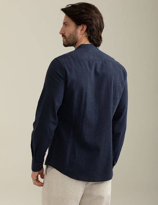 ALT03Korean Linen Blend Shirt man blue fm25s03cu cc-a0601 Korean Linen Blend Shirt