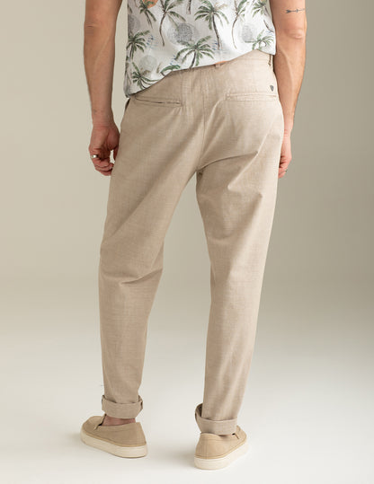 Pantalone Chino in Canvas Tintofilo Fiammato