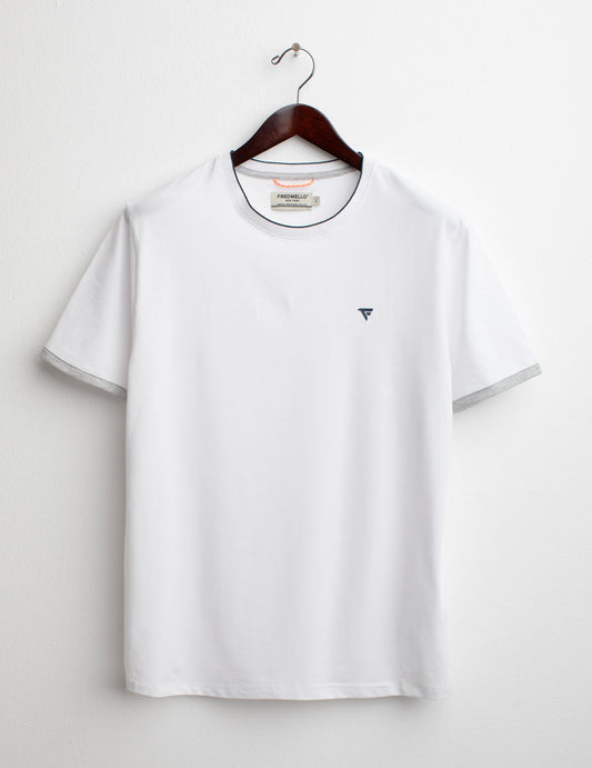 T-shirt a Manica Corta in Jersey Tecnico Stretch uomo white fm25s10tg cc-a0001