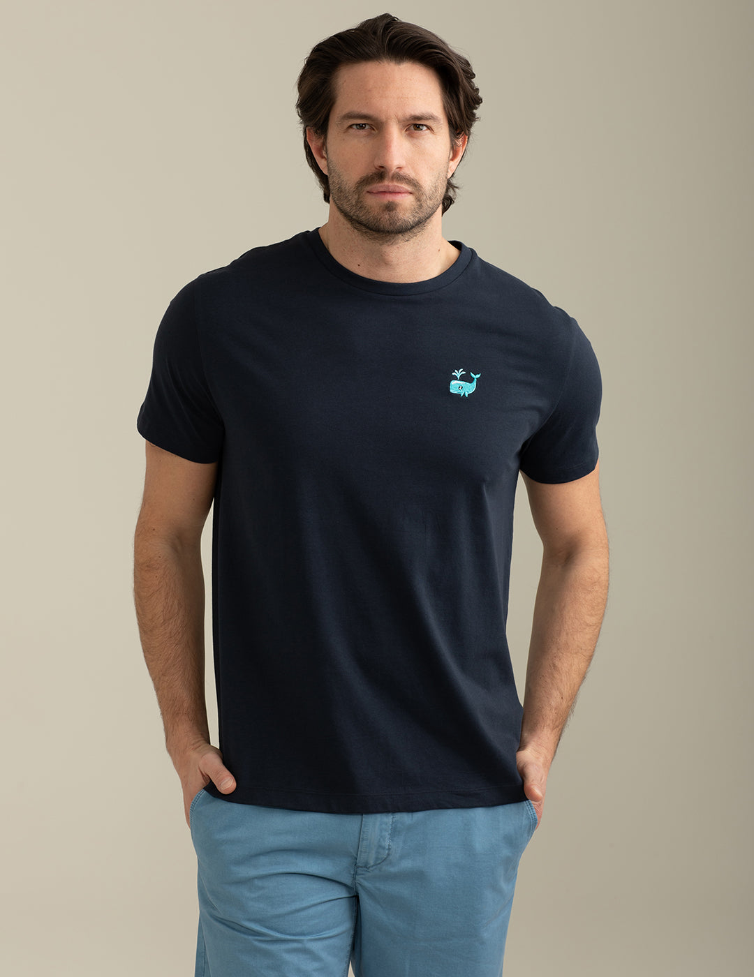 Short Sleeve Crew-Neck T-shirt man blue fm25s20tg cc-a0601 Short Sleeve Crew-Neck T-shirt