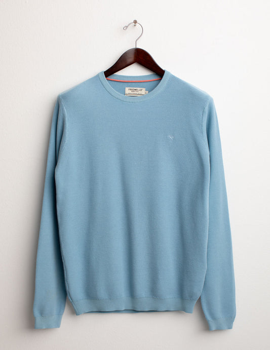 Piquet Stitch Crew Neck Sweater man light blue fm25s03mg cc-a1001 Piquet Stitch Crew Neck Sweater