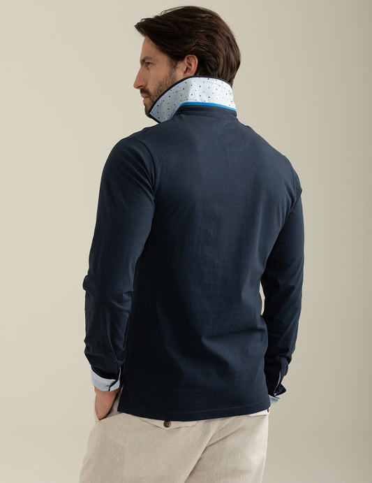 ALT03Long Sleeve Polo man blue fm25s10qu cc-a0601 Long Sleeve Polo