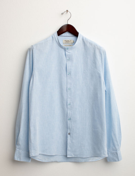 Korean Linen Blend Shirt man light blue fm25s03cu cc-a1001 Korean Linen Blend Shirt