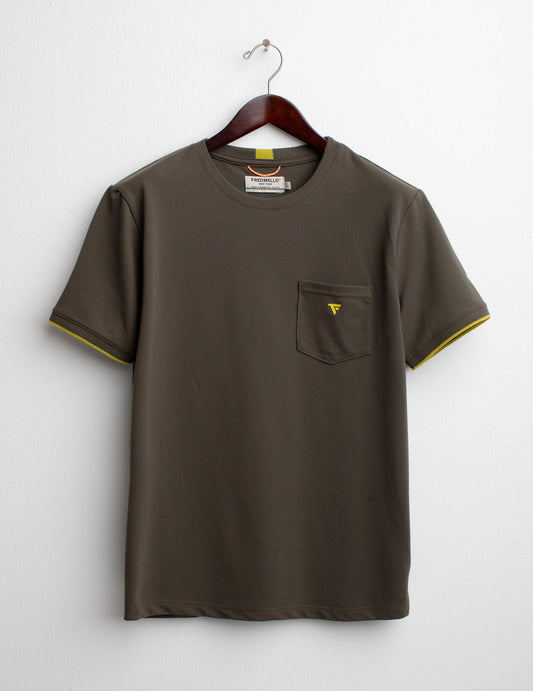 T-shirt a Manica Corta in Piquet Tecnico Stretch uomo army fm25s09tg cc-a0804