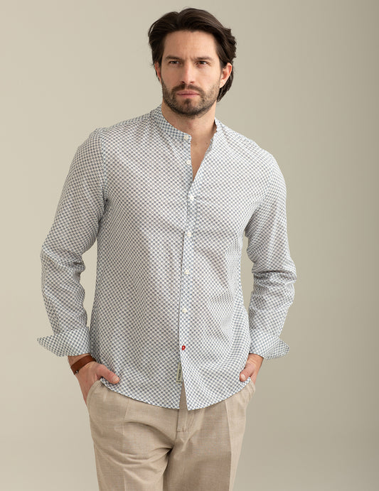 Voile Shirt Printed Allover man light blue fm25s10cs cc-a1001