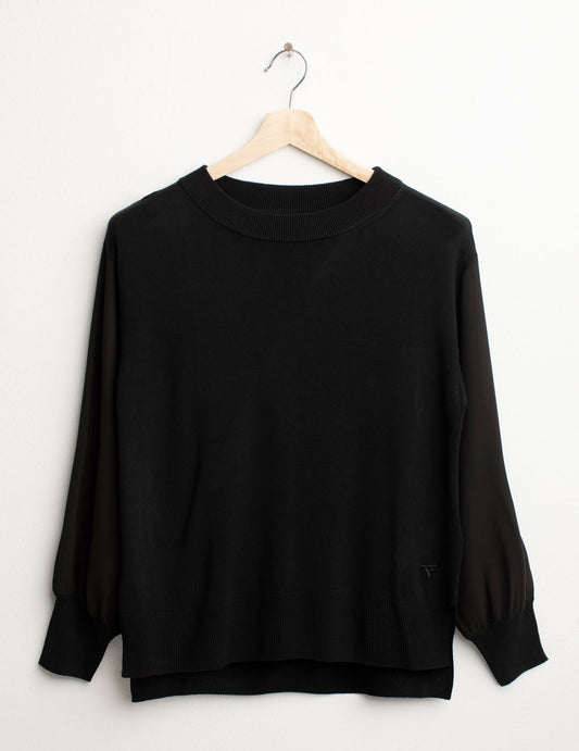 Maglia Girocollo a Manica Lunga donna black fw25s10mg cc-a0951 Maglia Girocollo a Manica Lunga