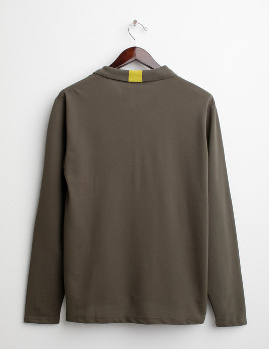 Polo a Manica Lunga in Piquet Stretch - back - 002