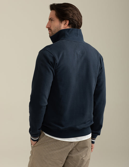 ALT03Full zipper sweatshirt with stand-up collar man blue fm25s03fz cc-a0601 Full zipper sweatshirt with stand-up collar