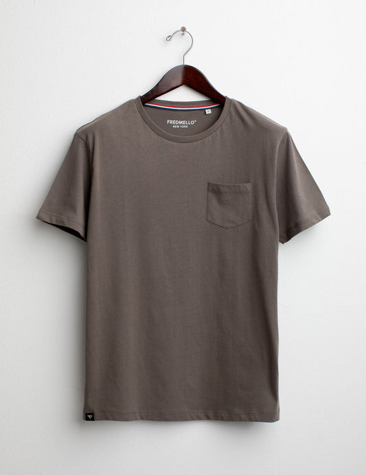 Short Sleeve Crew-Neck T-shirt man taupe fm25s05tg cc-a0114 Short Sleeve Crew-Neck T-shirt