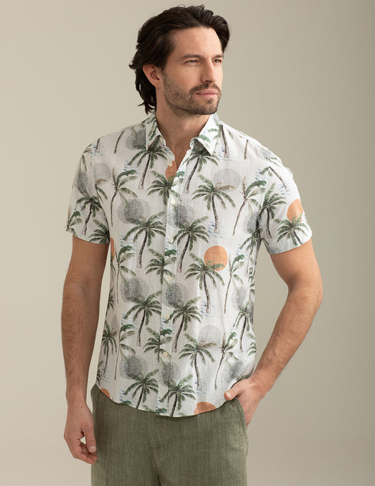 Allover Printed Flamed Cotton Shirt man white fm25s13cs cc-a0001