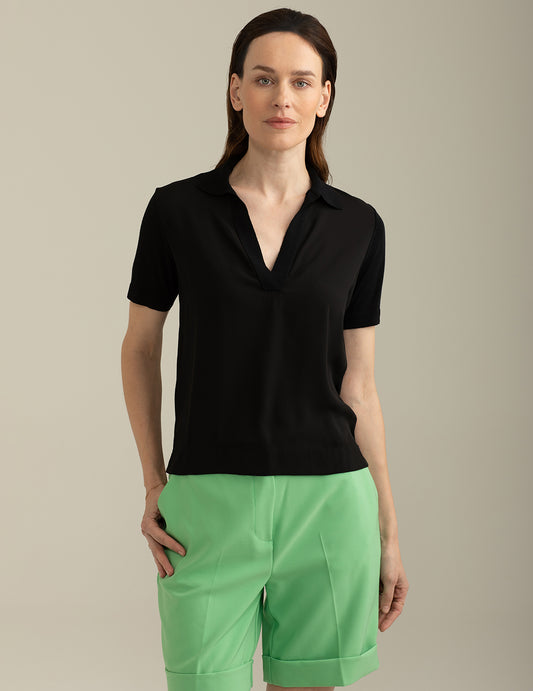 Maglia Polo a Manica Corta donna black fw25s12mm cc-a0951 Maglia Polo a Manica Corta