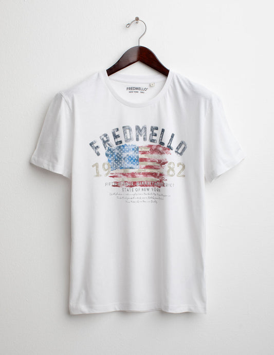 Short Sleeve Crew-Neck T-shirt man white fm25s11tg cc-a0001 Short Sleeve Crew-Neck T-shirt