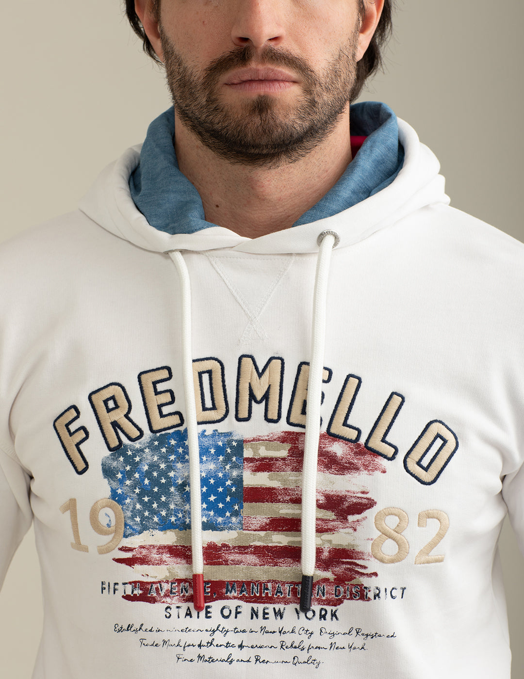 Felpa con Cappuccio uomo white fm25s13fc cc-a0001 Felpa con Cappuccio