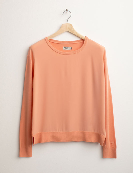 Maglia Girocollo a Manica Lunga donna peach fw25s13mg cc-a0206 Maglia Girocollo a Manica Lunga
