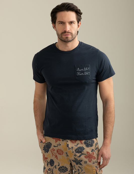 T-shirt Girocollo a Manica Corta uomo blue fm25s21tg cc-a0601 T-shirt Girocollo a Manica Corta