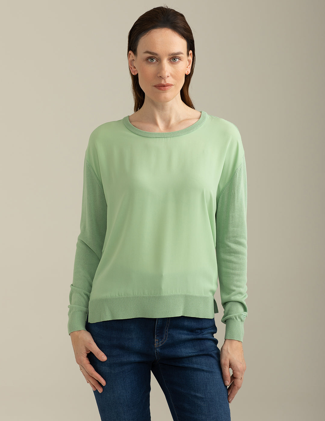 Maglia Girocollo a Manica Lunga donna moss fw25s13mg cc-a0818 Maglia Girocollo a Manica Lunga